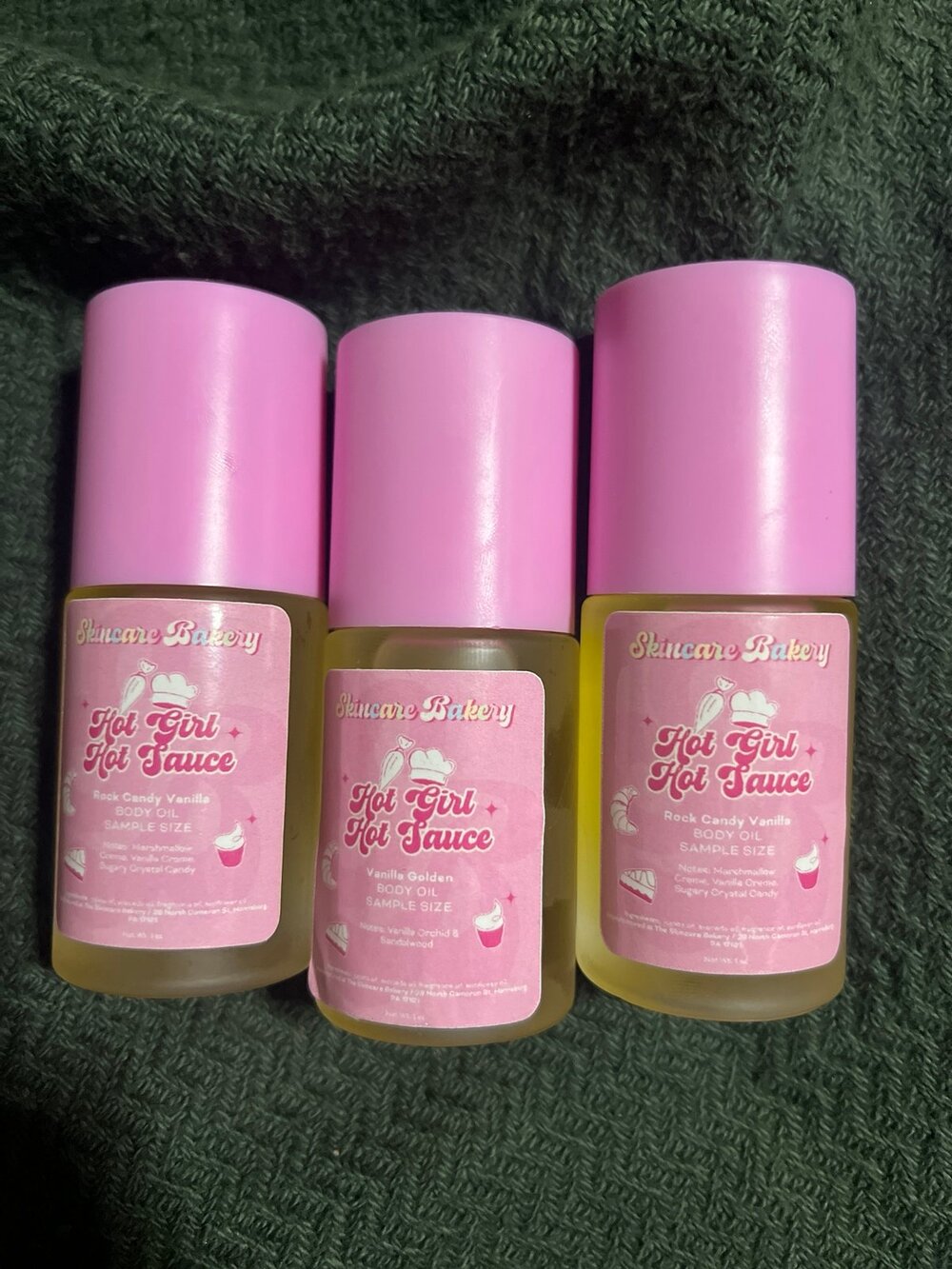 Skincare Bakery 3 piece Set Minis Body Oils